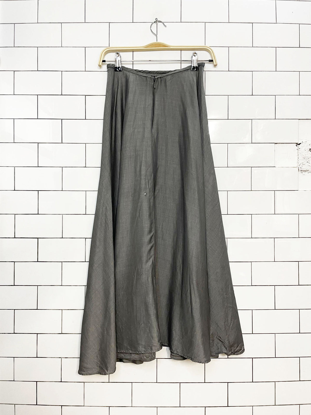 vintage 90s anne klein wool-blend a-line full maxi skirt | made in USA