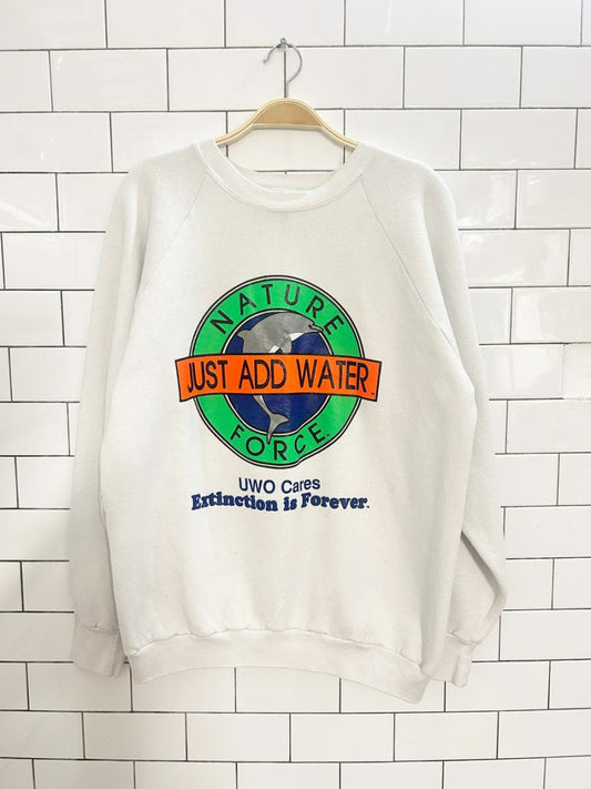 vintage 90s UWO extinction is forever graphic crew - good market thrift store