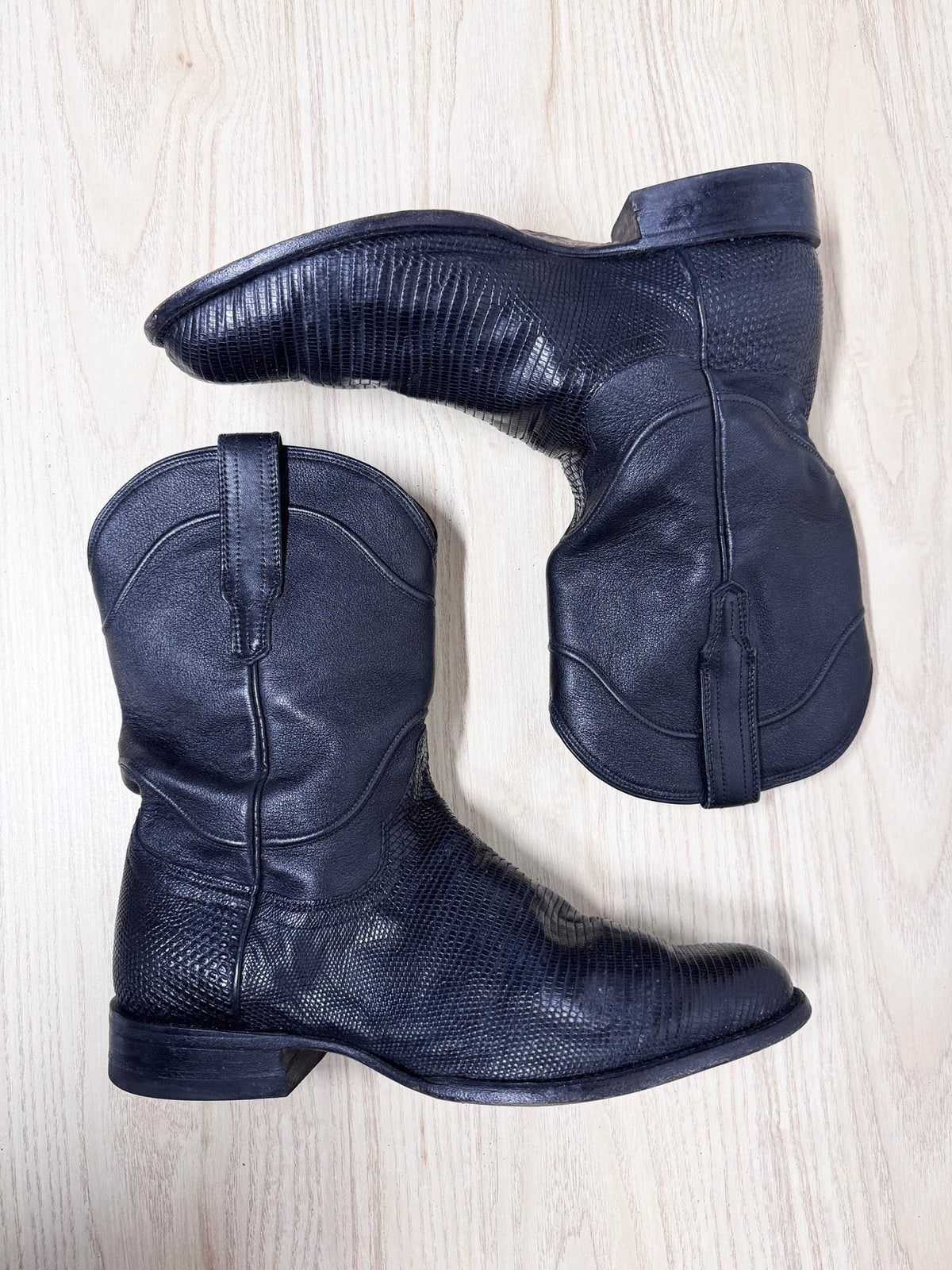 tecovas the earl lizard + leather western roper boot