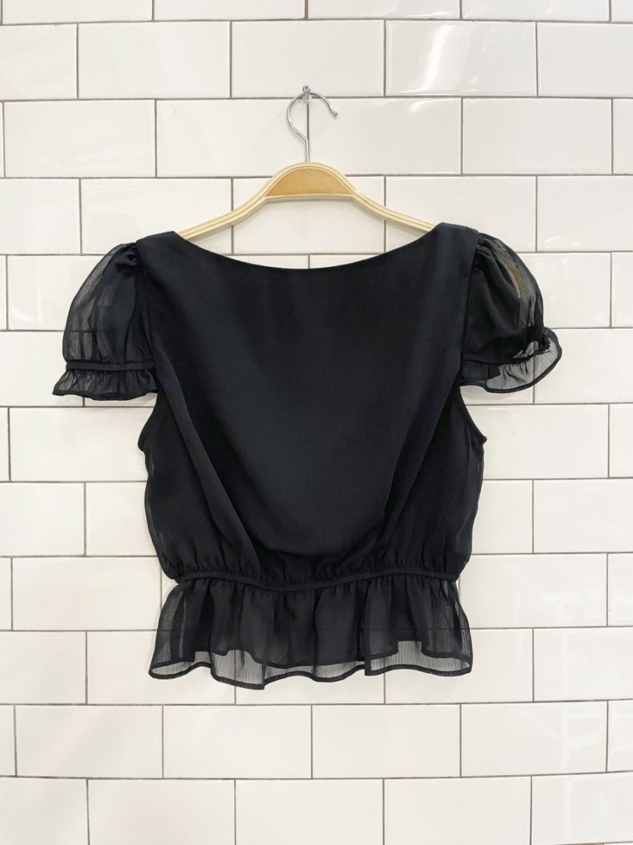 oak + fort chiffon peplum hem top - good market thrift store