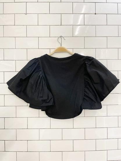 zara statement sleeve crop top - good market thrift store