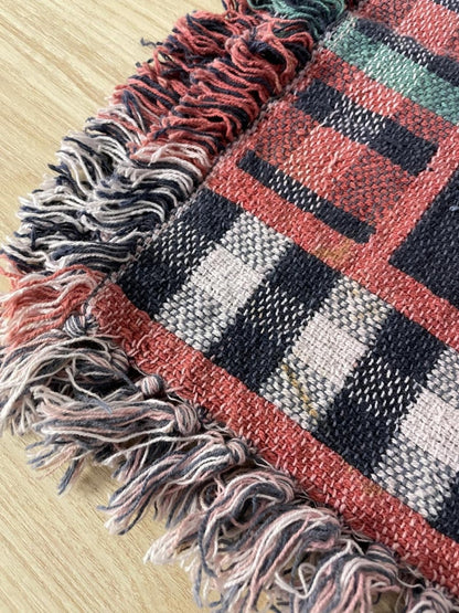 vintage 90s apple woven rug - good market thrift store