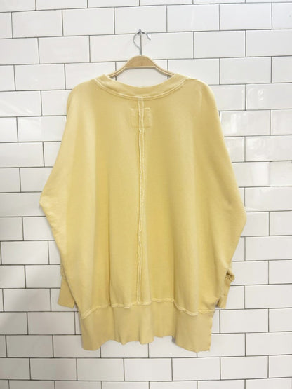 aerie total optimist distressed oversized graphic crew - good market thrift store