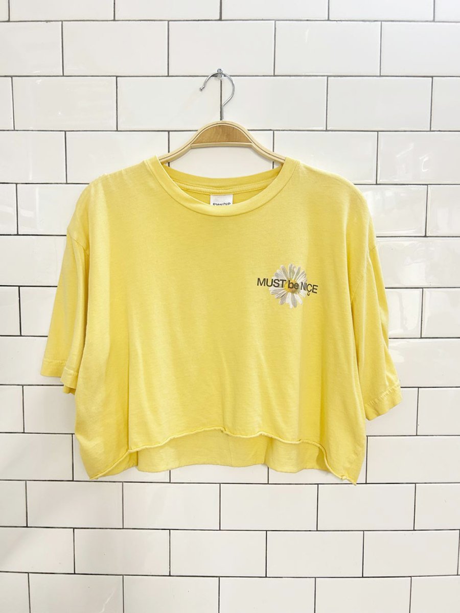 rip n dip must be nice cropped floral graphic tee - good market thrift store