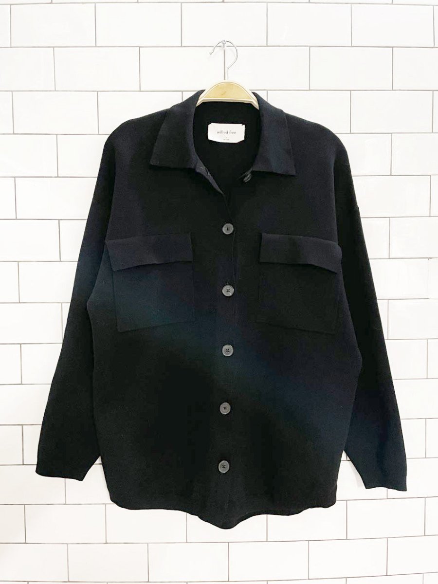 wilfred free ronnie knit cardigan sweater jacket | aritzia - good market thrift store