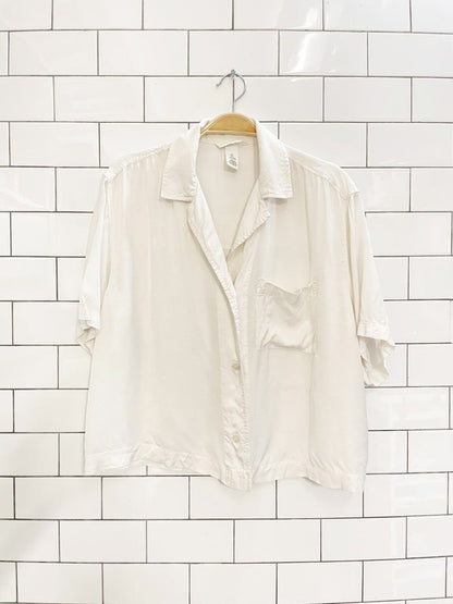 h&m boxy satin pocket shirt - good market thrift store