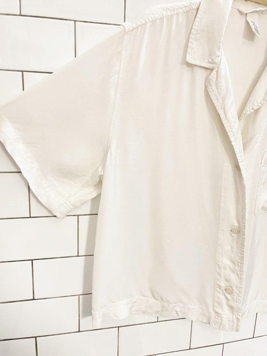h&m boxy satin pocket shirt - good market thrift store