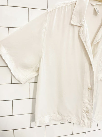 h&m boxy satin pocket shirt - good market thrift store