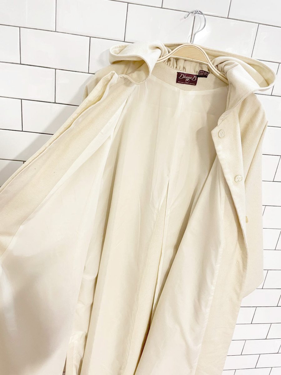 vintage dianne b wool - blend oversized hooded cape coat - good market thrift store