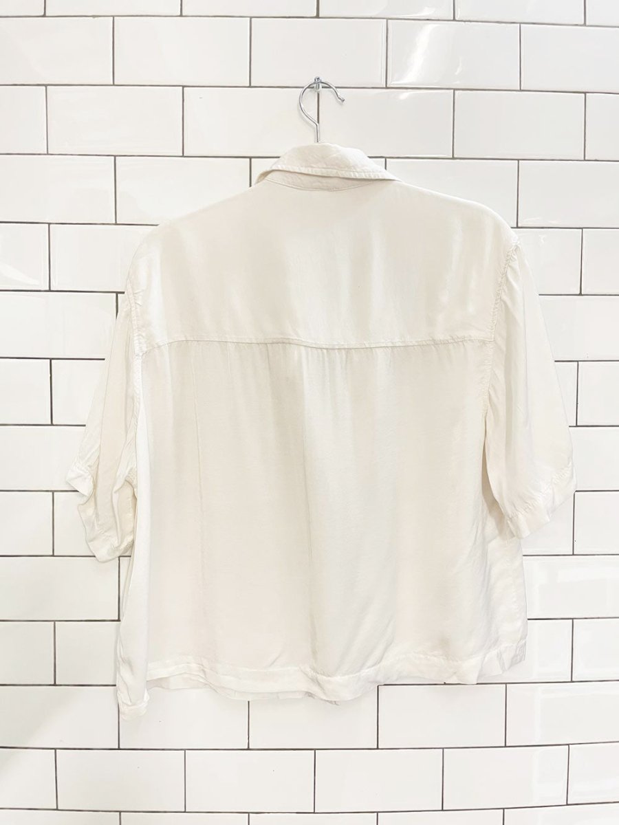 h&m boxy satin pocket shirt - good market thrift store