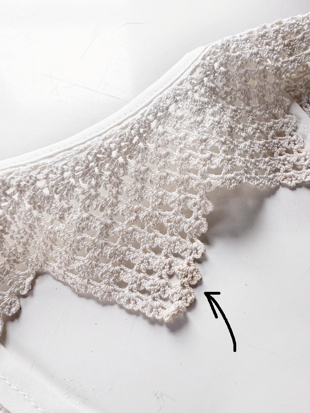 vintage handmade crochet knit collar | rework