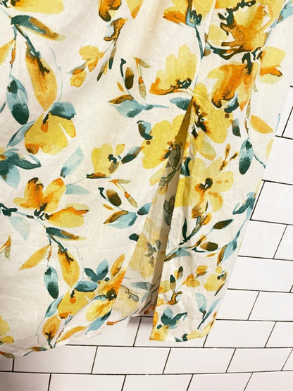 nwt gap linen - blend smocked floral midi dress - good market thrift store