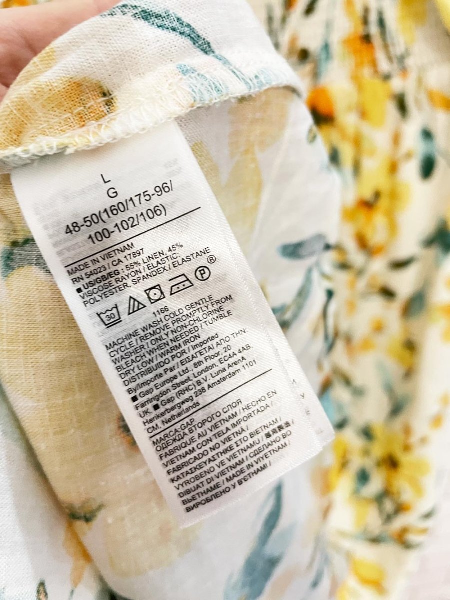 nwt gap linen - blend smocked floral midi dress - good market thrift store