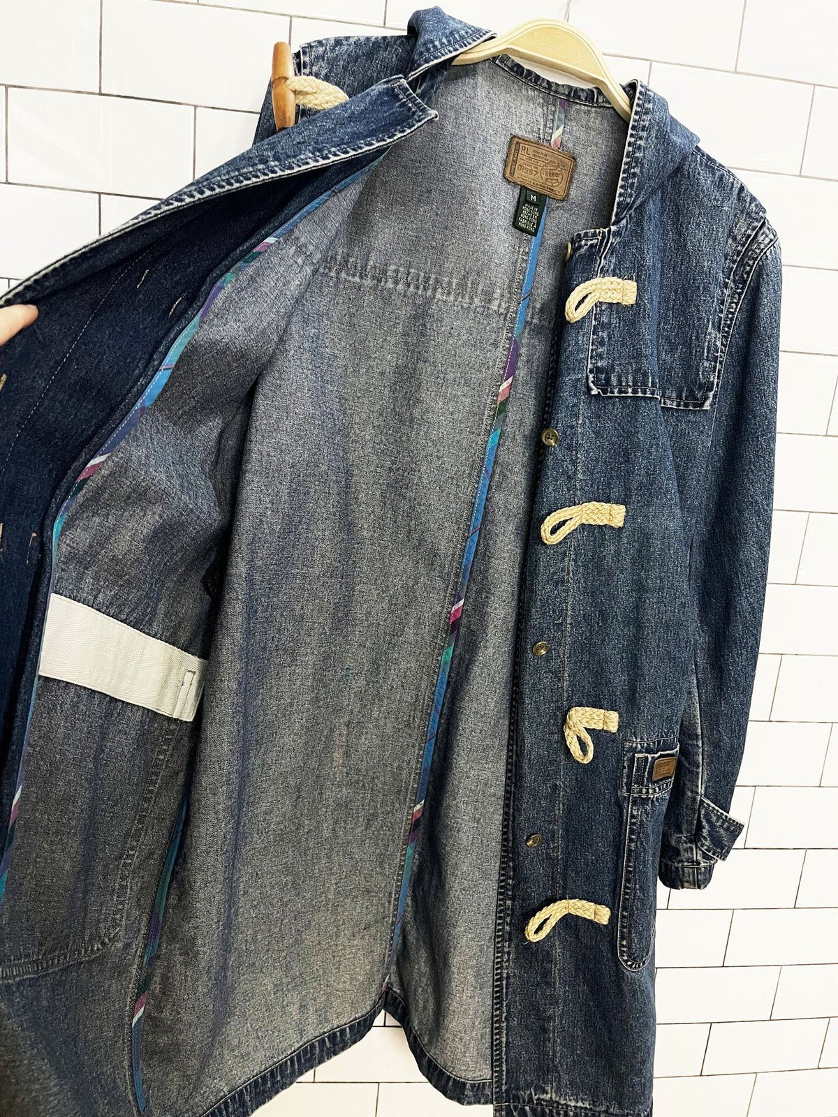 lauren ralph lauren jeans soft denim hooded toggle jacket