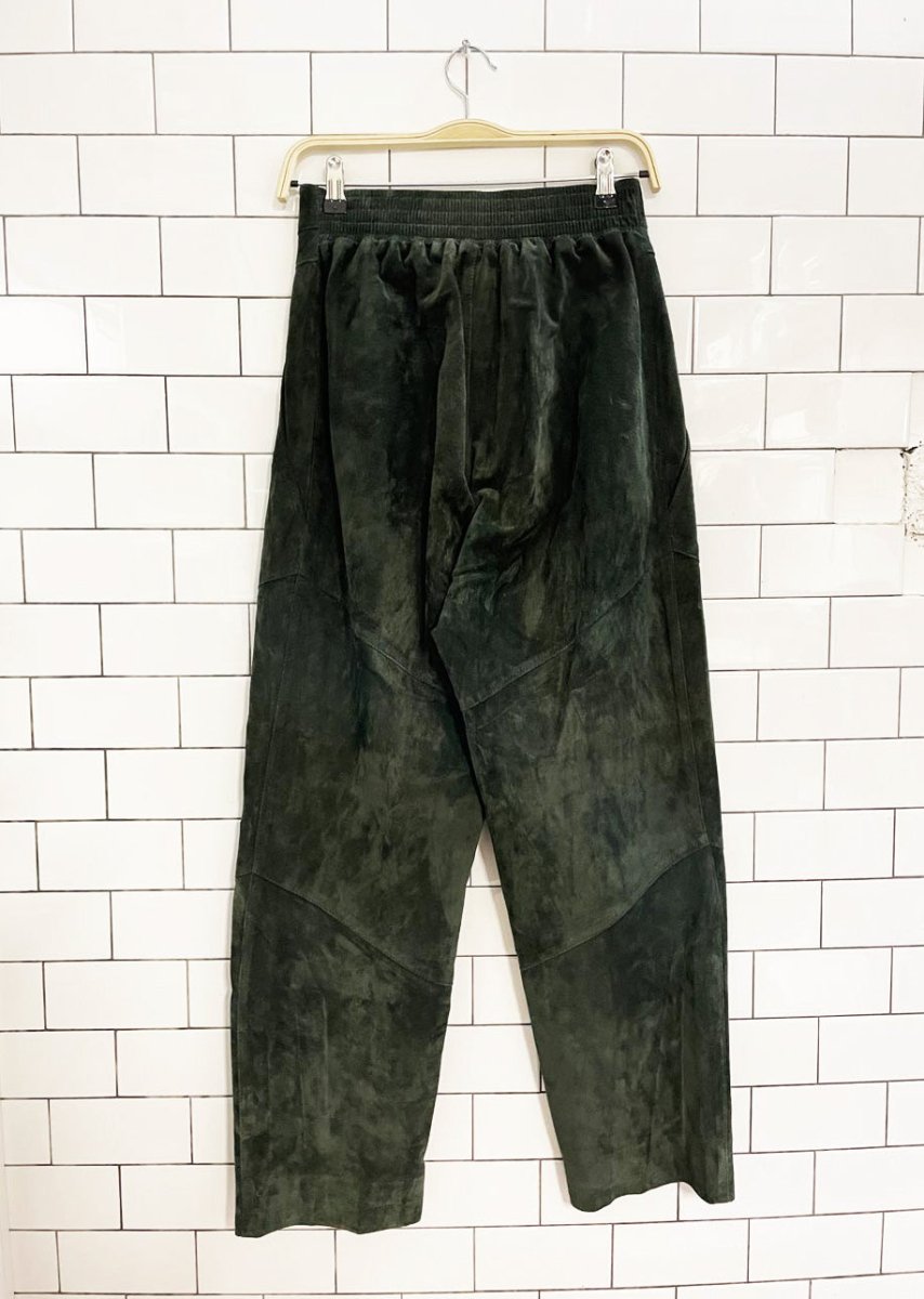 vintage 80s heritage suede pleated balloon leg leather pant - good market thrift store