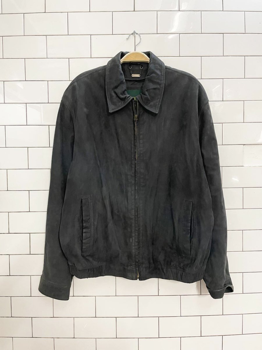 vintage 00s danier nubuck leather bomber jacket - good market thrift store