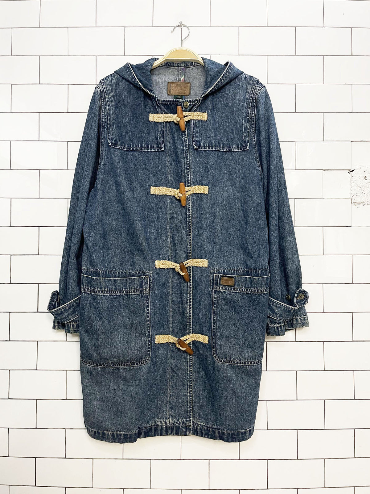 lauren ralph lauren jeans soft denim hooded toggle jacket