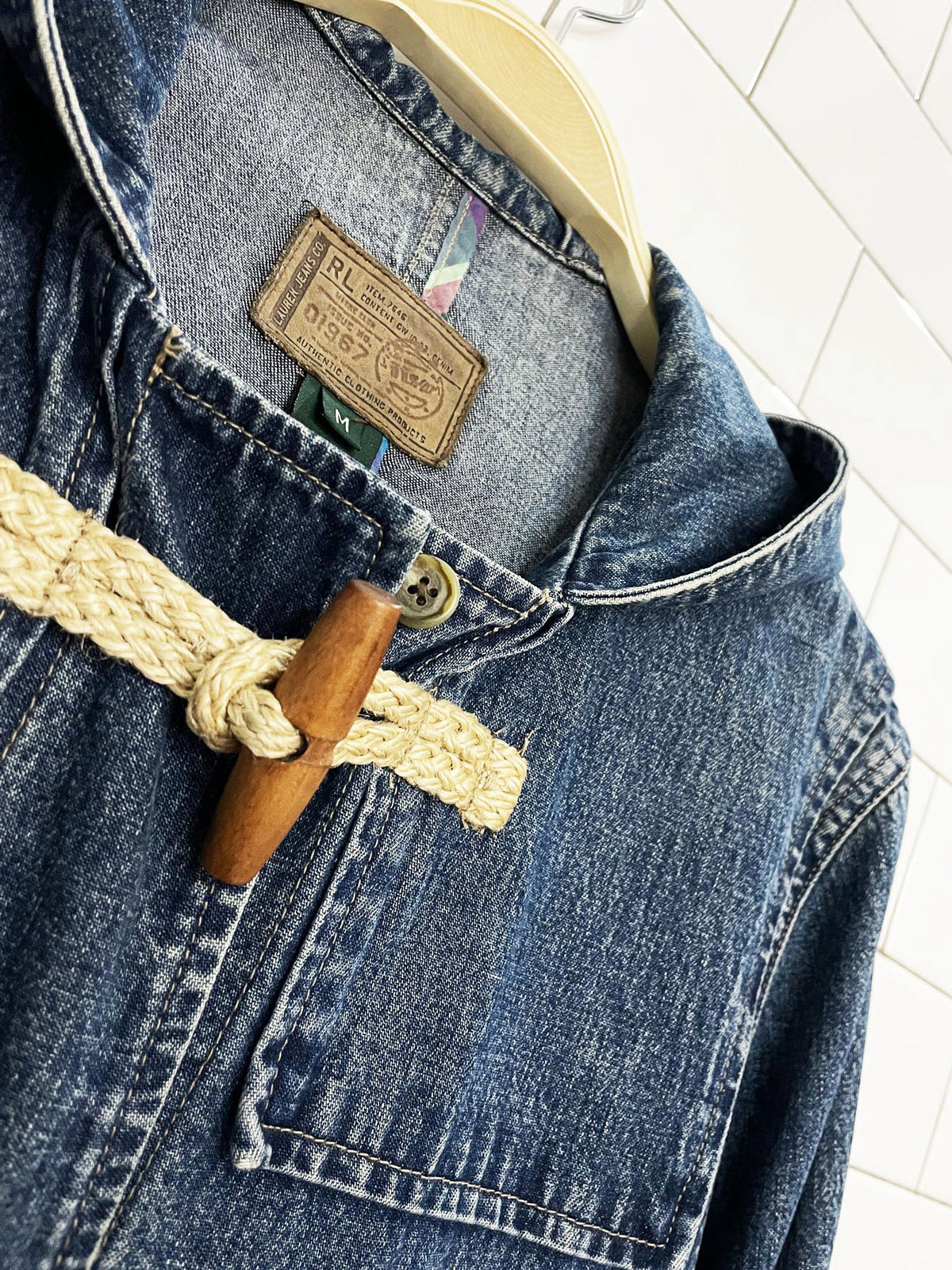 lauren ralph lauren jeans soft denim hooded toggle jacket