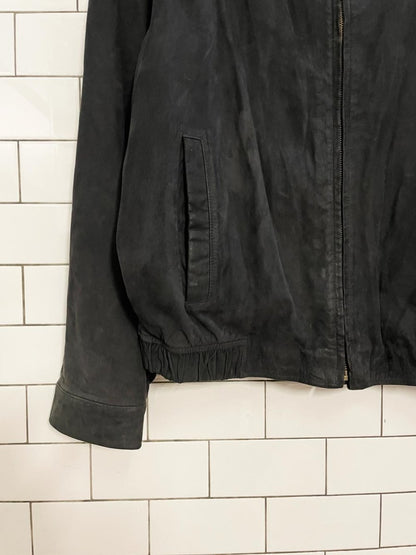 vintage 00s danier nubuck leather bomber jacket - good market thrift store