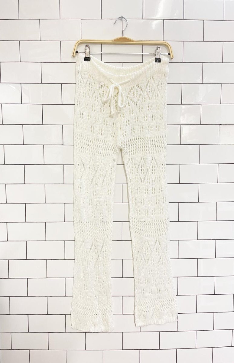 boho crochet flare leg beach pant - good market thrift store