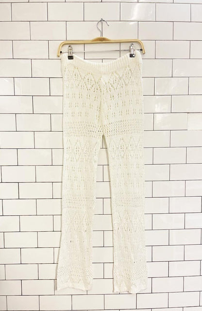 boho crochet flare leg beach pant - good market thrift store