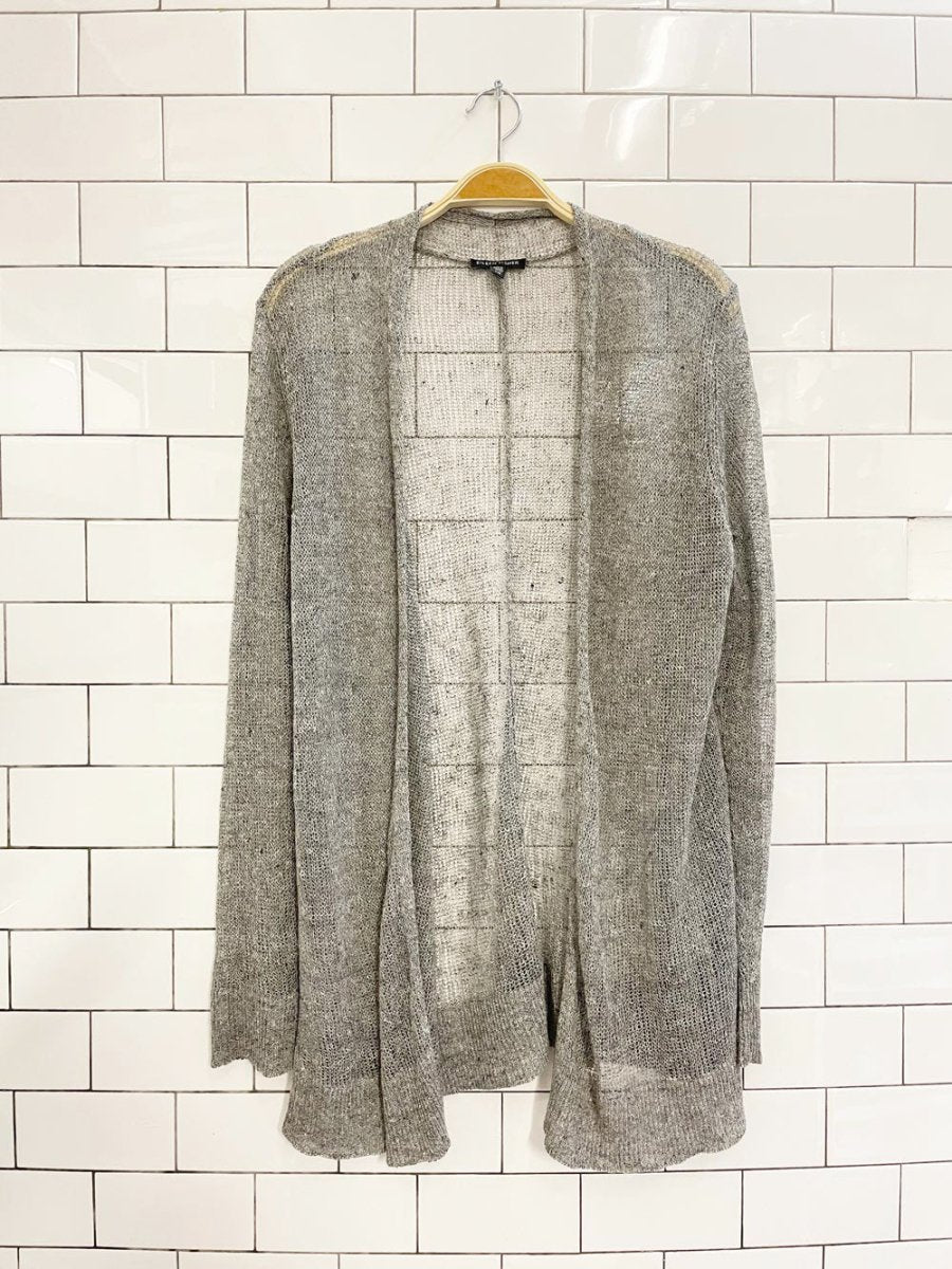 eileen fisher linen - blend loose knit open cardigan - good market thrift store