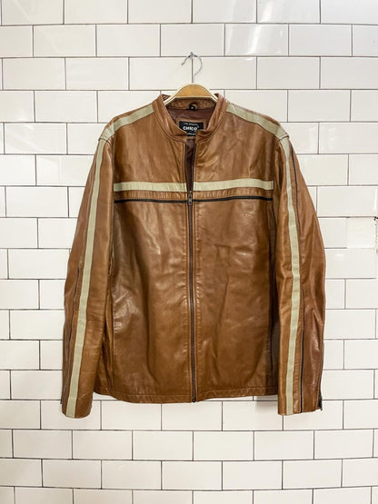 vintage 00s chico leather racing jacket - good market thrift store