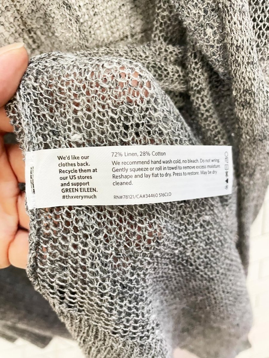 eileen fisher linen - blend loose knit open cardigan - good market thrift store