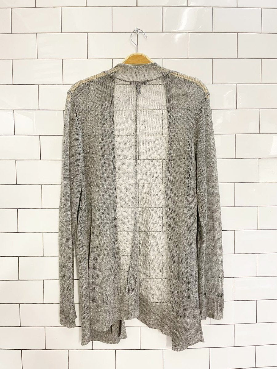 eileen fisher linen - blend loose knit open cardigan - good market thrift store