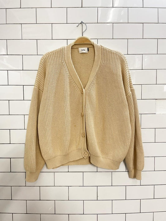 bebis neutral ribbed knit cardigan - good market thrift store