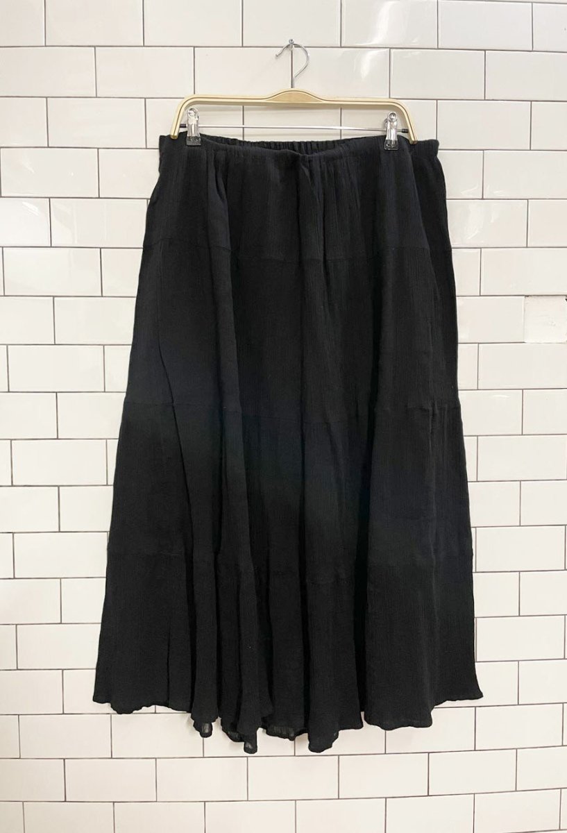 vintage 00s sears gauze cotton flowy midi skirt - good market thrift store