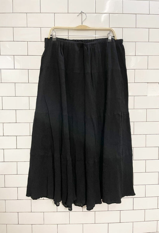 vintage 00s sears gauze cotton flowy midi skirt - good market thrift store