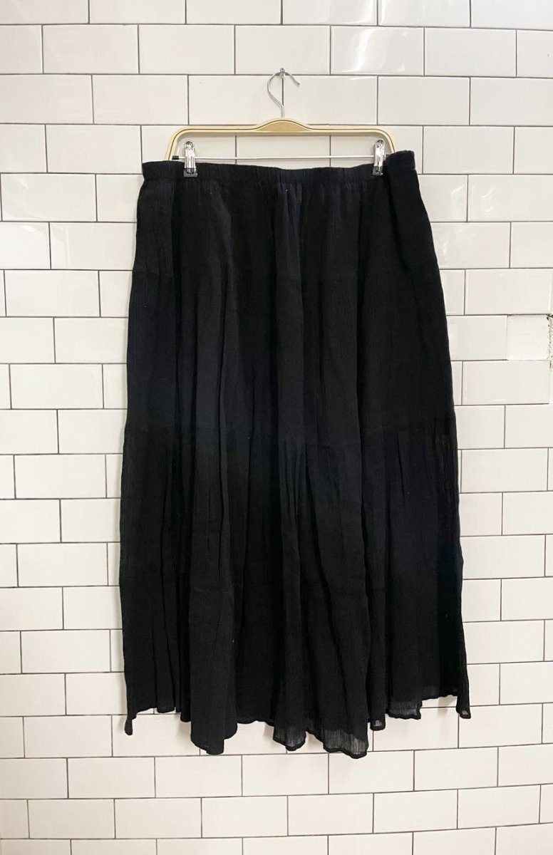 vintage 00s sears gauze cotton flowy midi skirt - good market thrift store