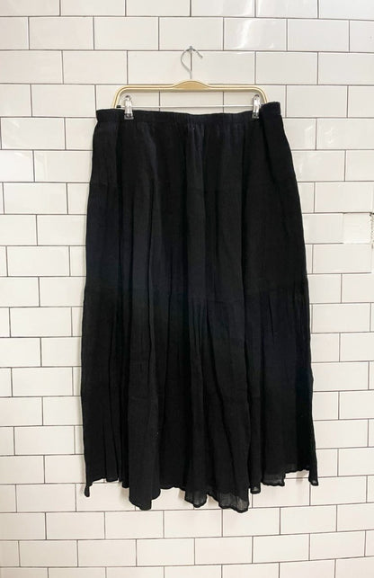 vintage 00s sears gauze cotton flowy midi skirt - good market thrift store