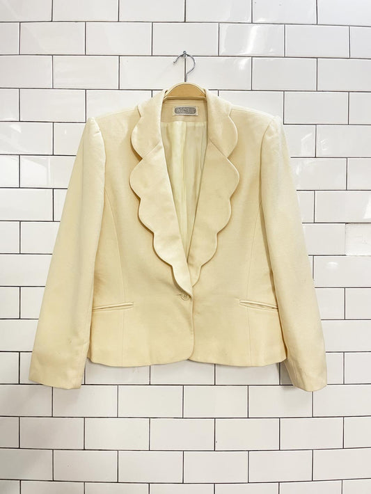 vintage 70s gamut union made scalloped wool blazer - good market thrift store