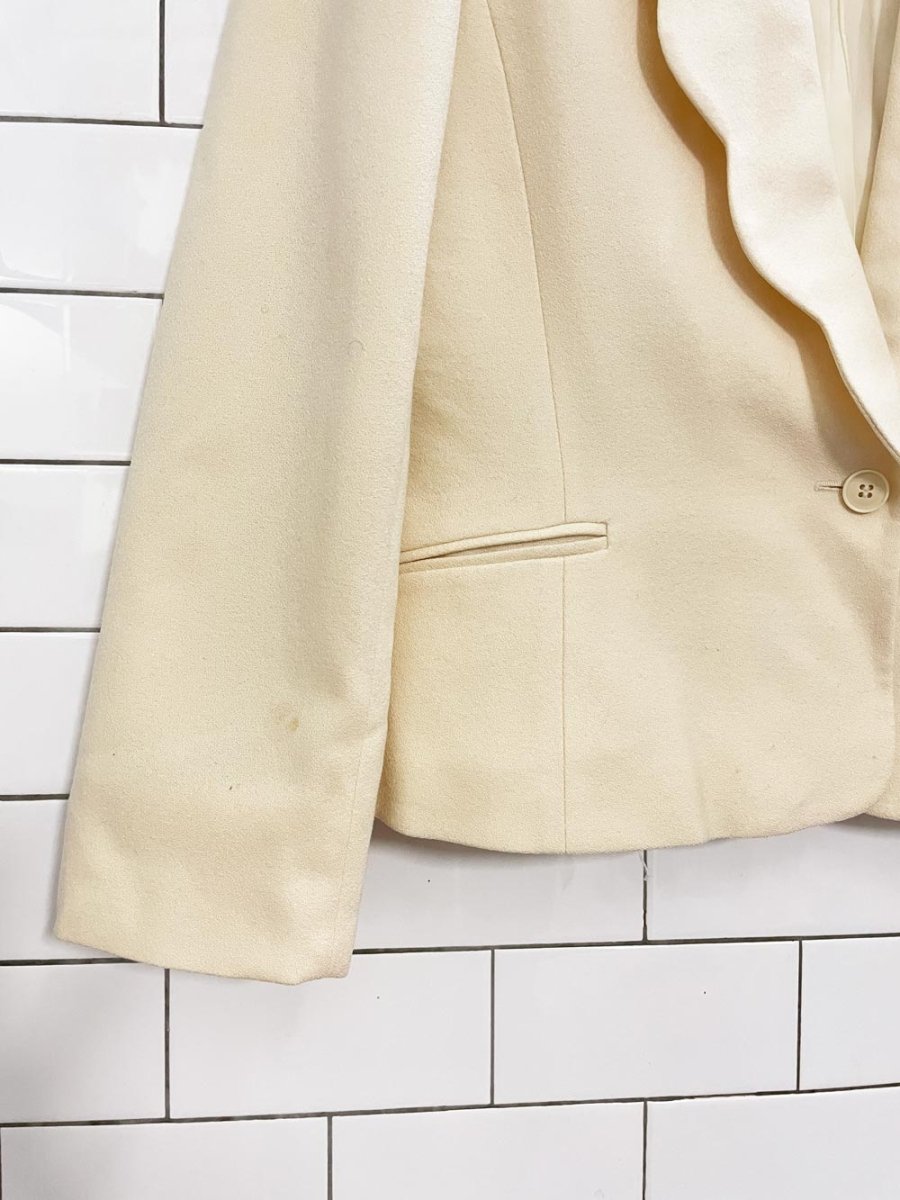 vintage 70s gamut union made scalloped wool blazer - good market thrift store