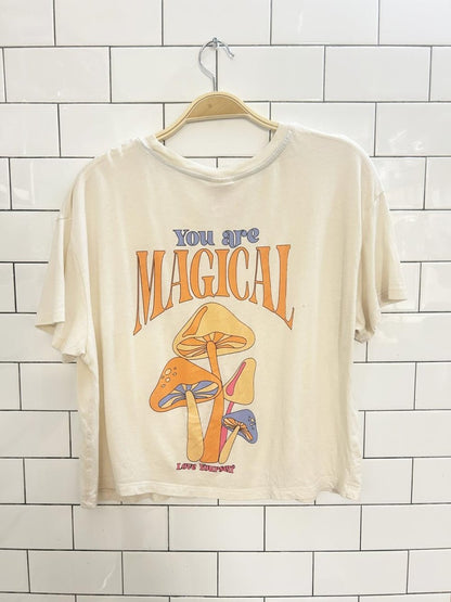 nobo modal blend boxy love yourself mushroom graphic tee - good market thrift store