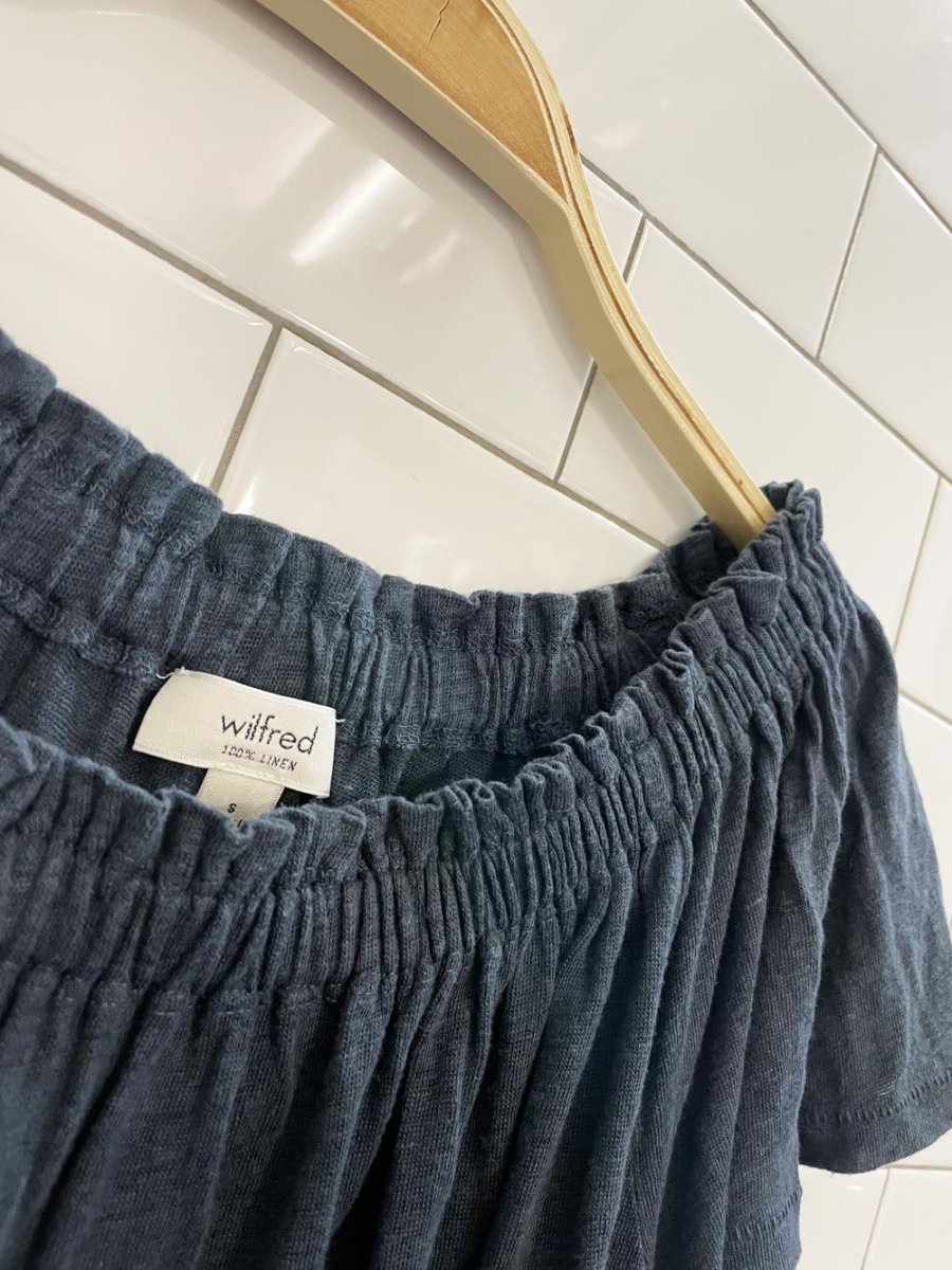 wilfred 100% linen sarte off shoulder top - good market thrift store