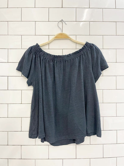 wilfred 100% linen sarte off shoulder top - good market thrift store