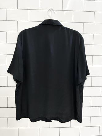 vintage elite laser cut embroidered collar satin blouse - good market thrift store