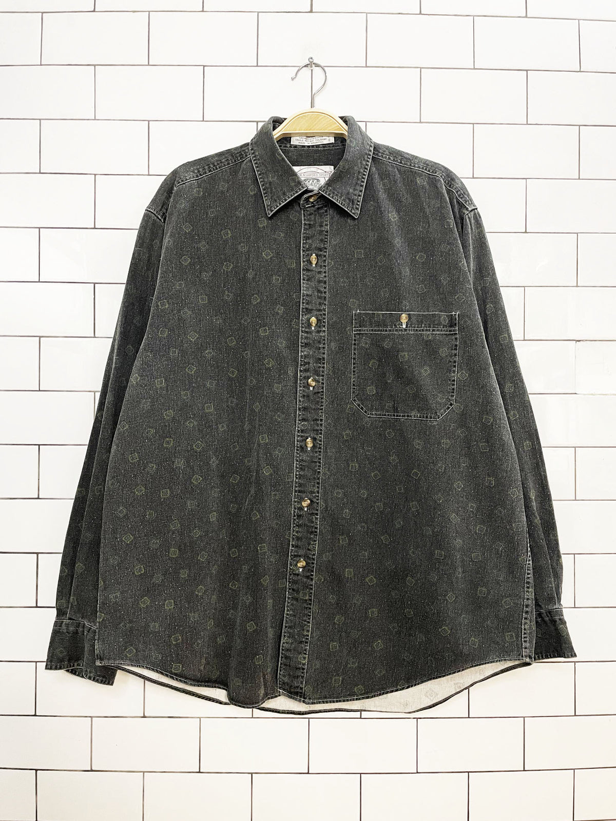 vintage john ashford sport full button printed shirt