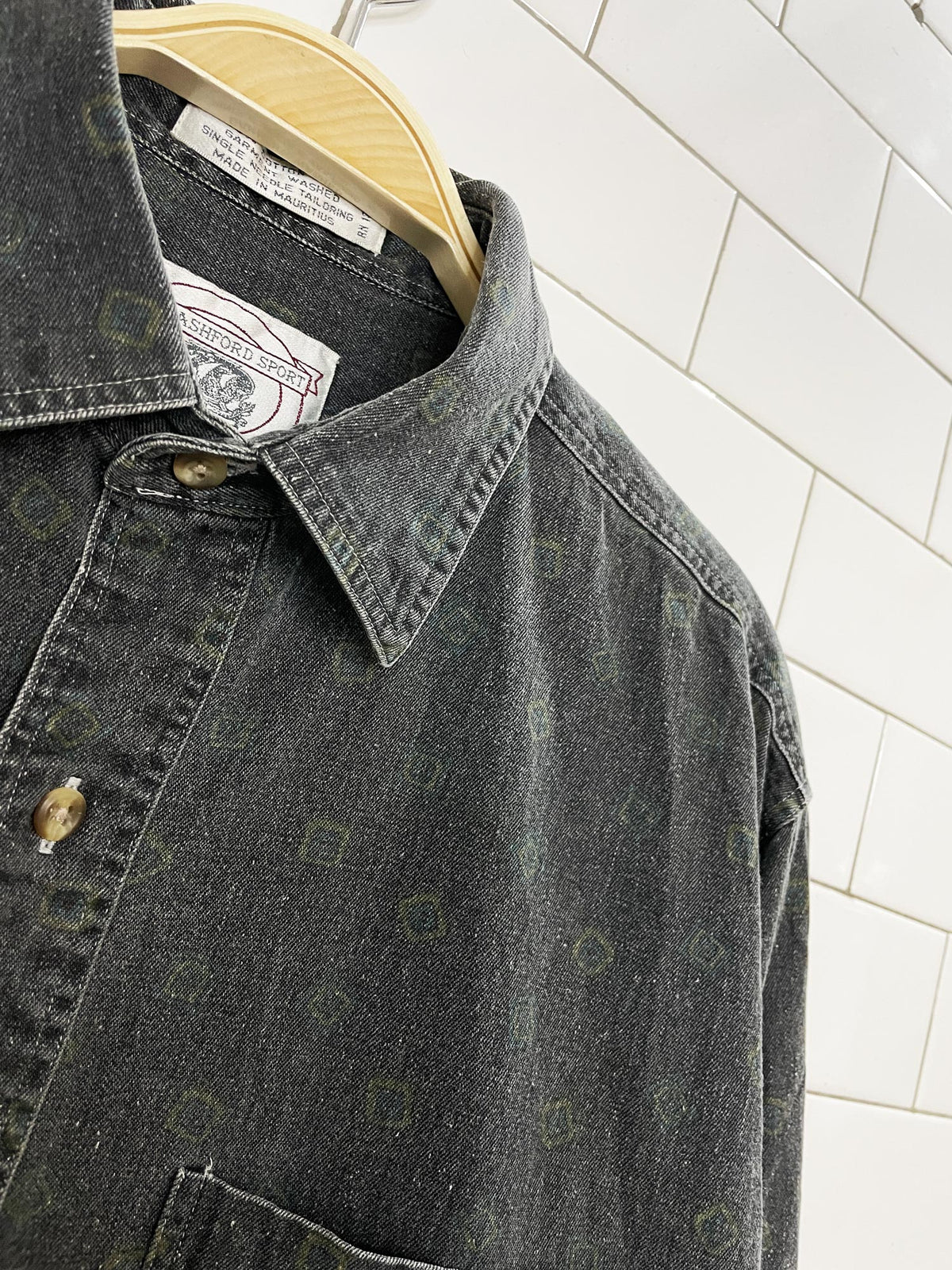 vintage john ashford sport full button printed shirt