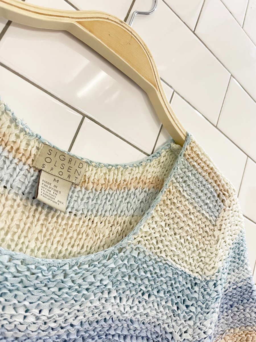 vintage 00s sigrid olsen pastel loose knit top - good market thrift store