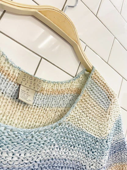 vintage 00s sigrid olsen pastel loose knit top - good market thrift store