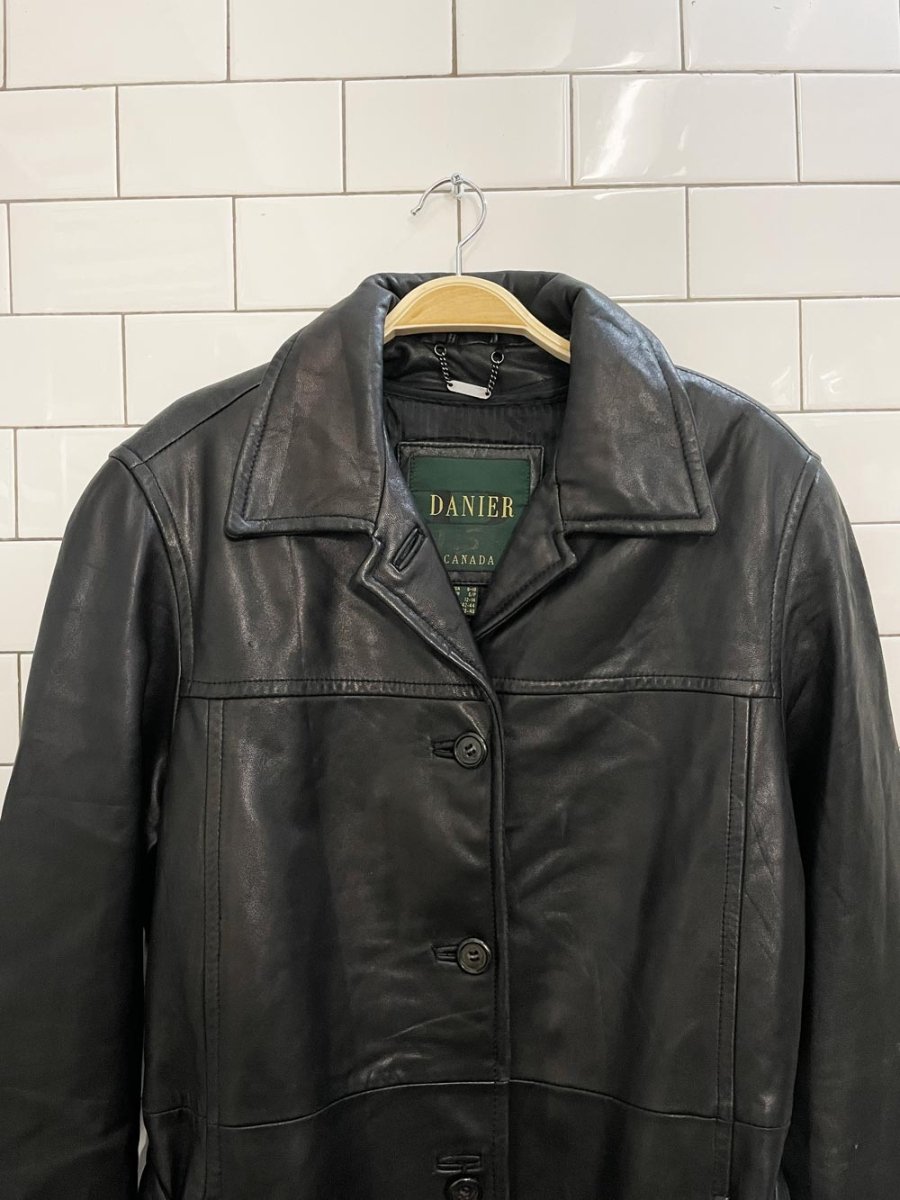 vintage 00s danier minimal belted butter leather jacket - good market thrift store