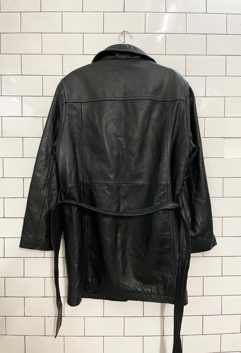 vintage 00s danier minimal belted butter leather jacket - good market thrift store