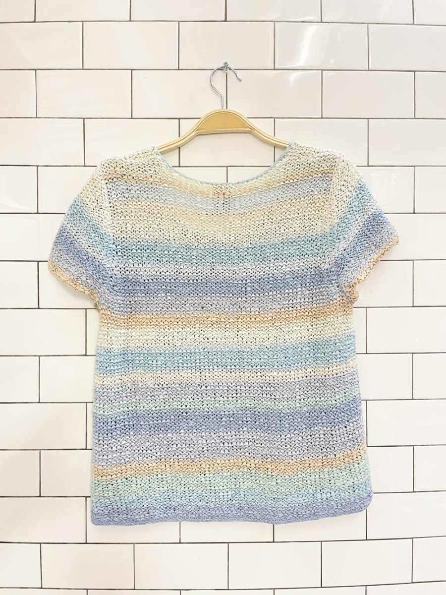 vintage 00s sigrid olsen pastel loose knit top - good market thrift store