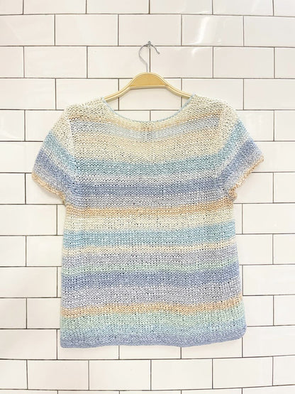 vintage 00s sigrid olsen pastel loose knit top - good market thrift store