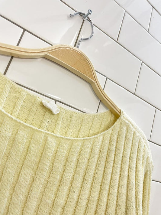 garage lemon chunky rib chenile crop sweater - good market thrift store