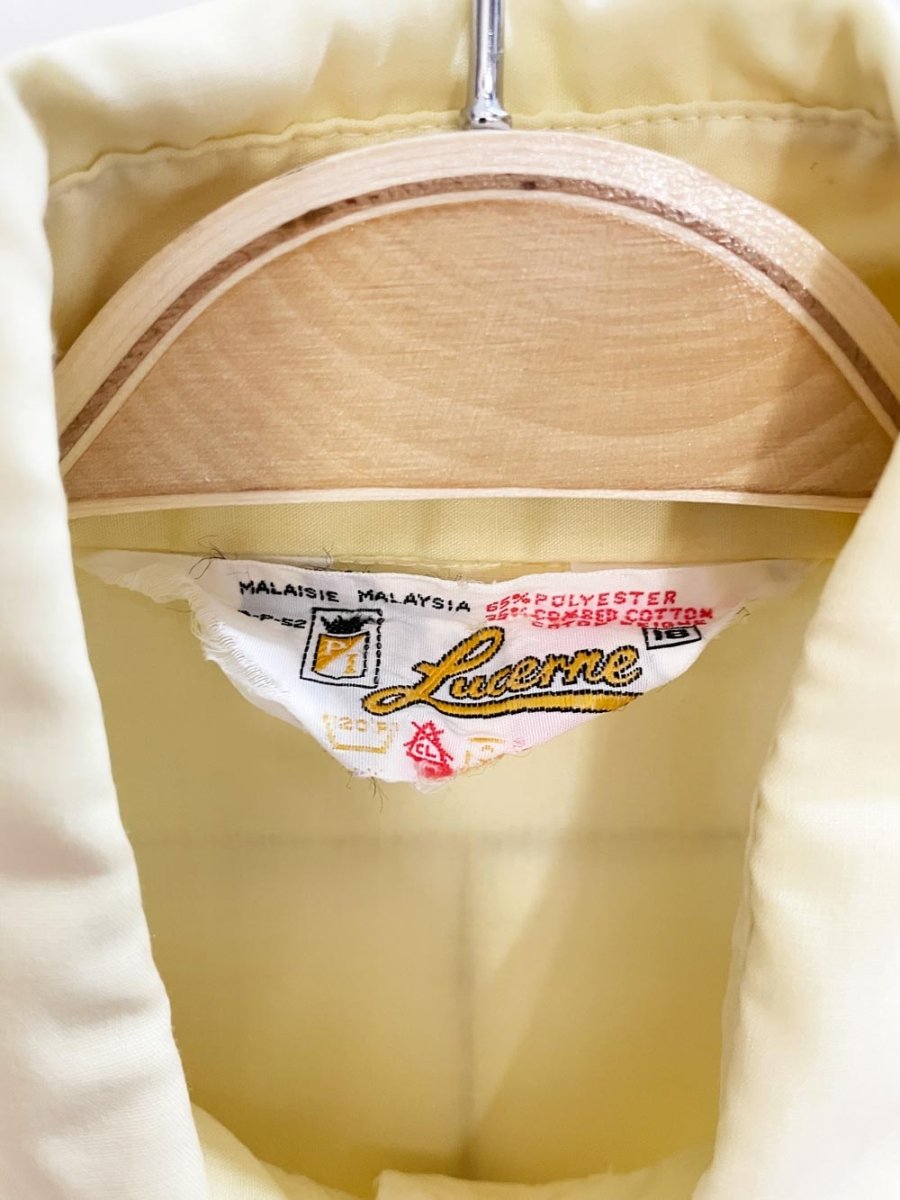 vintage 70s lucerne butter yellow sleeveless shirt - good market thrift store